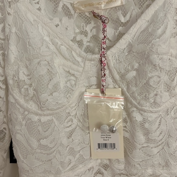 NWT LOVESHACKFANCY Alela cotton-blend corded lace mini dress - Picture 10 of 14